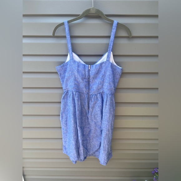 Cynthia Rowley 100% LINEN Chambray Dress Sleeveless Fit And Flare Women’s Sz M - Picture 4 of 7
